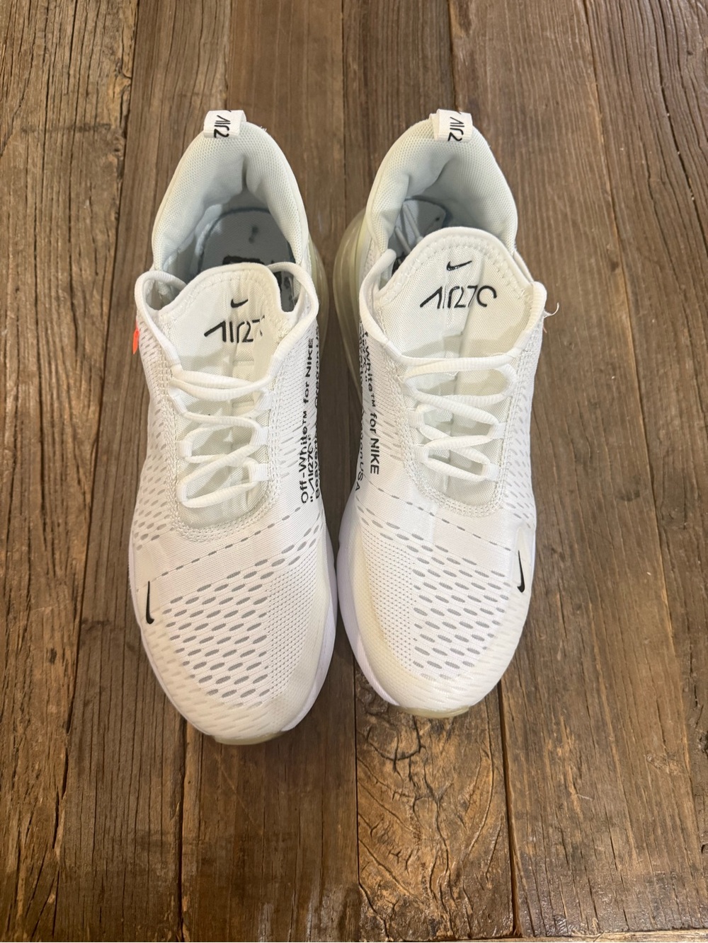 Nike White/Black Air 270 Sneakers with Orange Accent - Picture 2 of 4